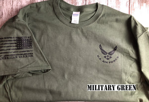 Air Force T-Shirt Pocket Size Logo on Chest
