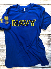 Load image into Gallery viewer, Navy Gold &amp; Black T-Shirt