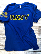 Load image into Gallery viewer, Navy Gold &amp; Black T-Shirt