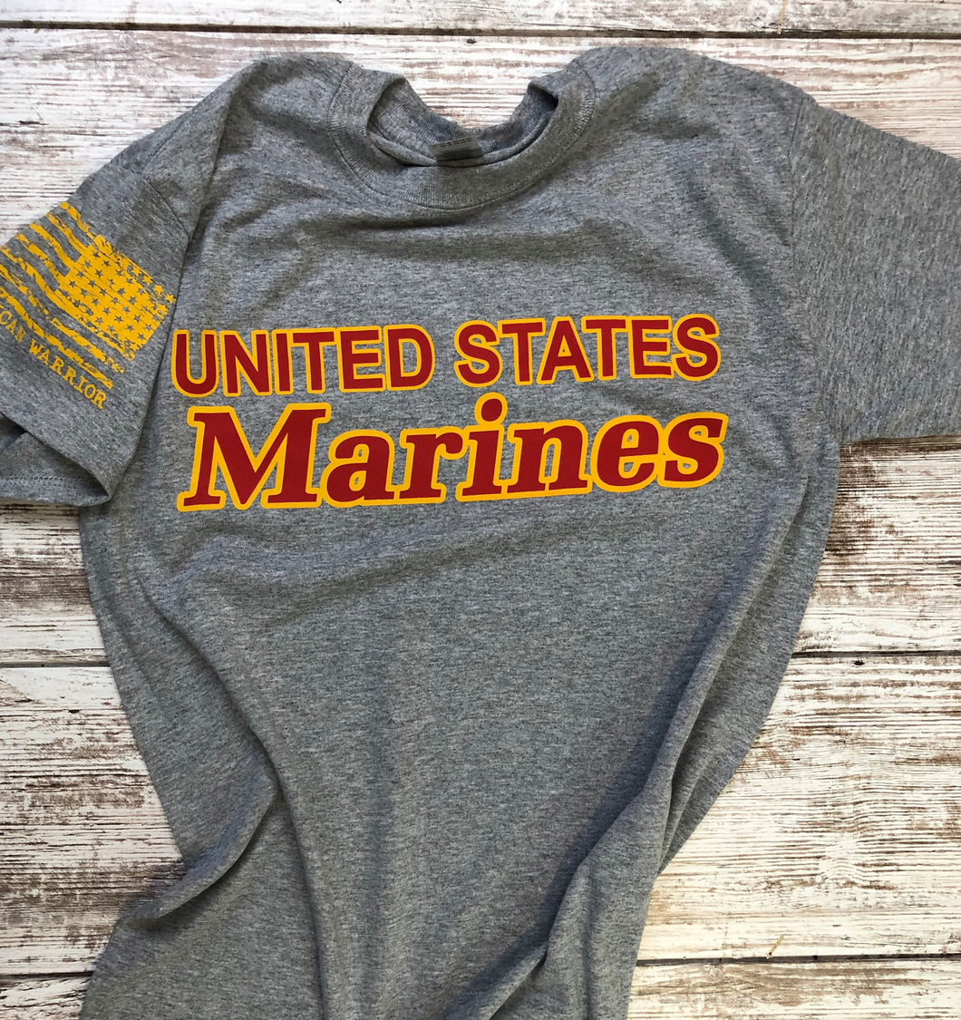 United States Marines Gold & Red T-Shirt