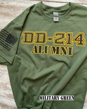 Load image into Gallery viewer, DD-214 Alumni Gold &amp; Black T-Shirt