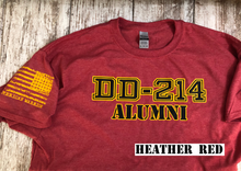 Load image into Gallery viewer, DD-214 Alumni Gold &amp; Black T-Shirt